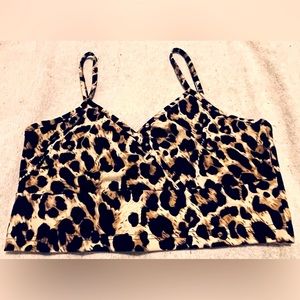 New Sexy Leopard Print Crop Top Tank Women’s Small Intimates Club Wear